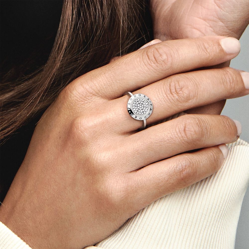 Pandora Logo Pavé Ring Size 7